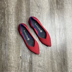Rothys Red The Point Flats Shoes Size 7.5